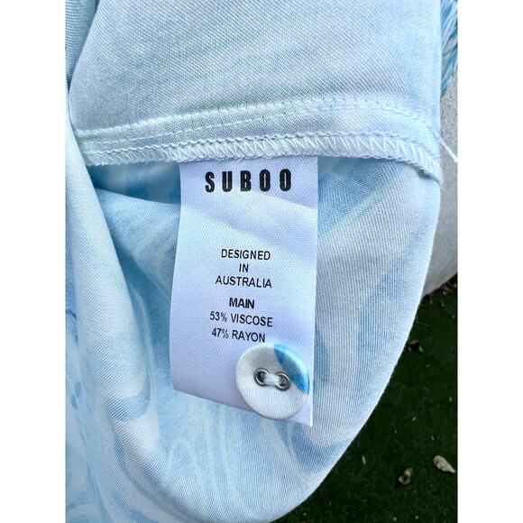 Suboo Psychedelic Agate Print Shirt & Elastic Waist Shorts Set Blue Womens Small - Picture 8 of 10